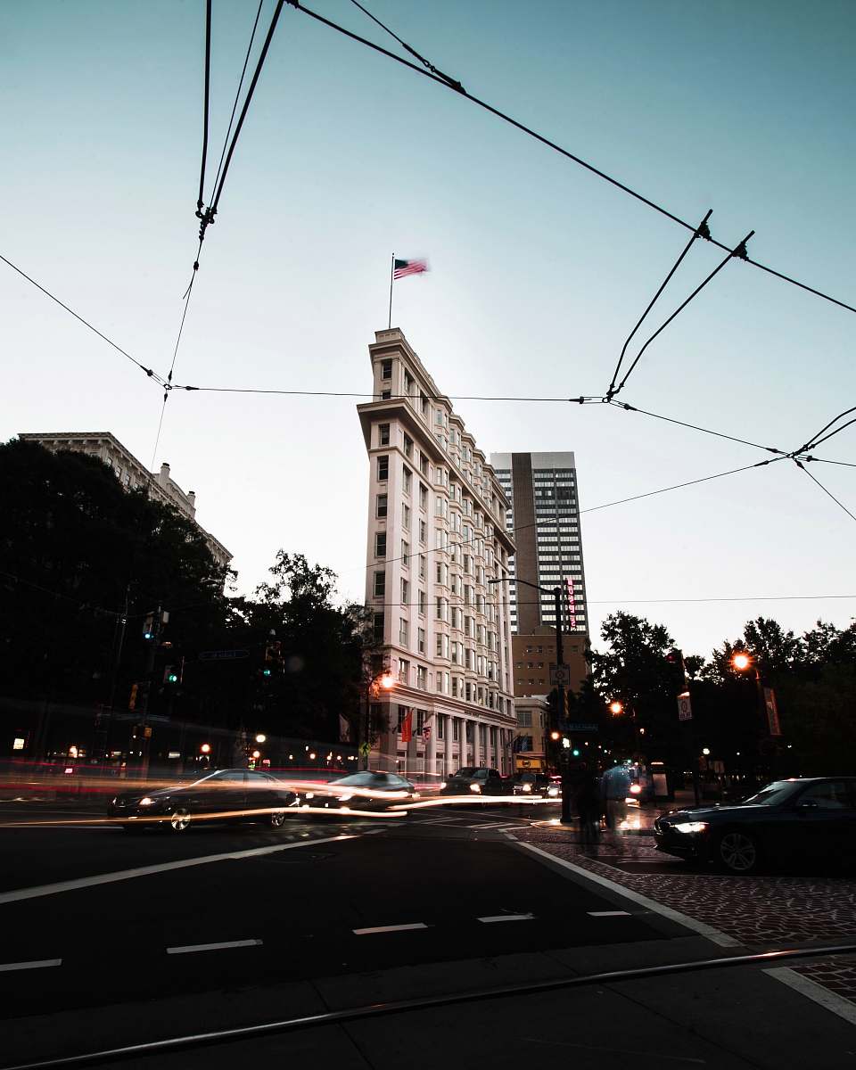 united states white high rise building across the street atlanta